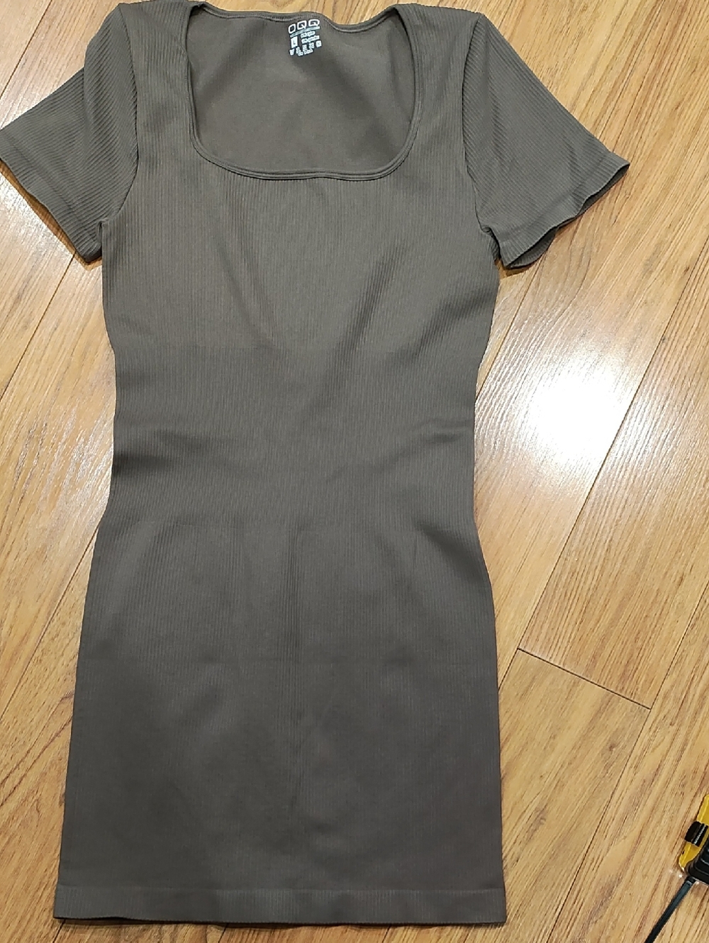 Slim-Fit Square Neck Ribbed Mini Dress